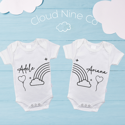 Rainbow Names | Matching Twin Set