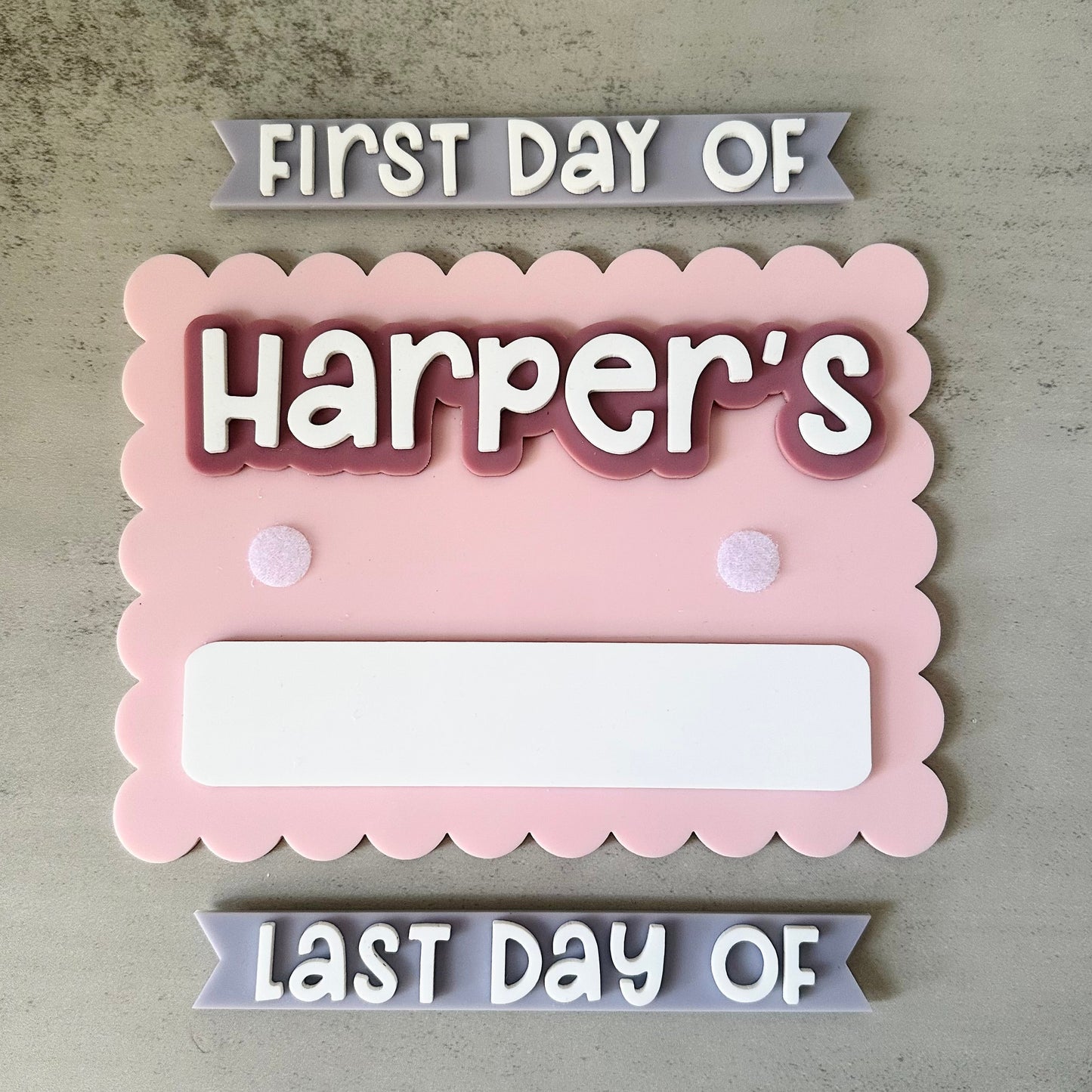 Mini Acrylic School Board | Scallop Rectangle