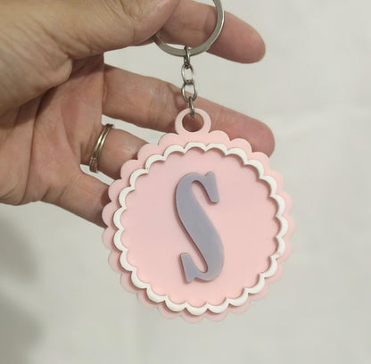 Personalised Bag Tag | Scallop Edged Keyring