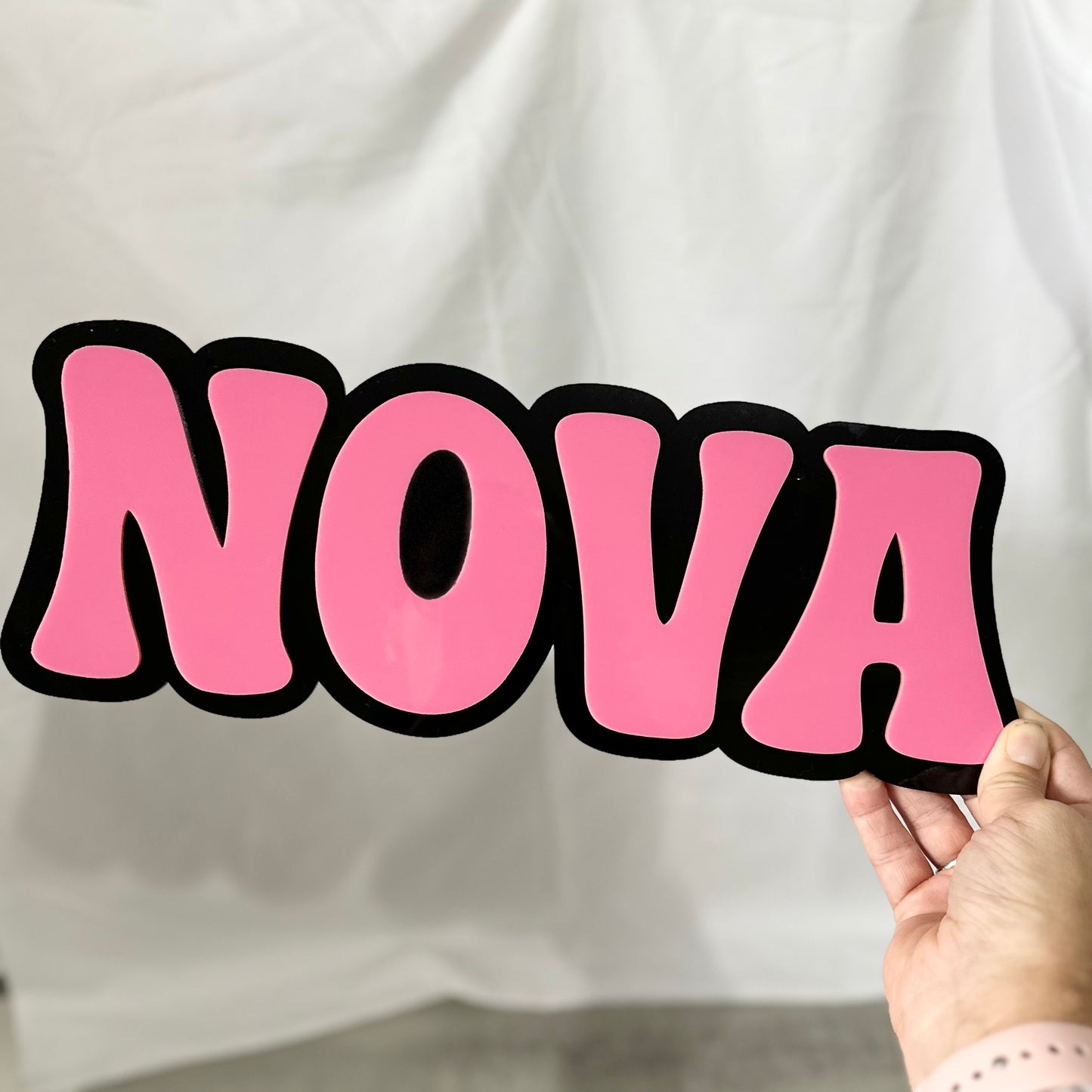 Double-Layered Retro Name Sign | Large