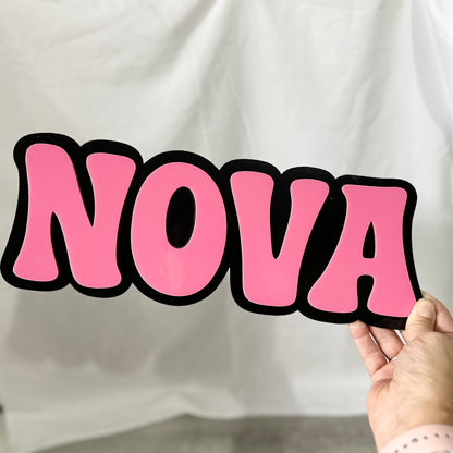 Double-Layered Retro Name Sign | Large