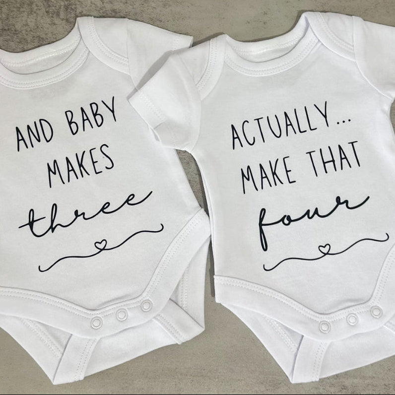 And Baby Makes Three / Actually... Make That Four! | Matching Twin Set