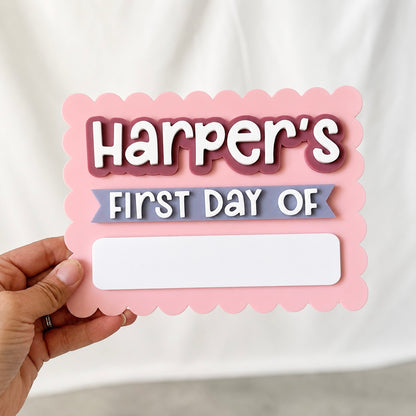 Mini Acrylic School Board | Scallop Rectangle