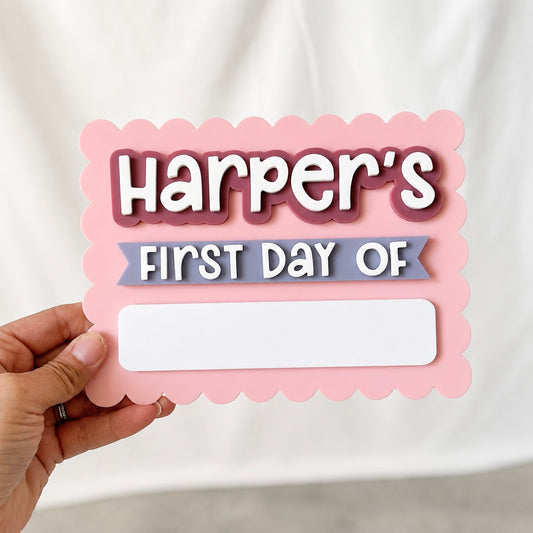 Mini Acrylic School Board | Scallop Rectangle