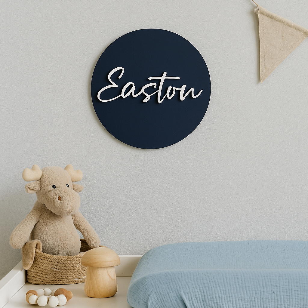 Personalised 3D Round Acrylic Name Sign