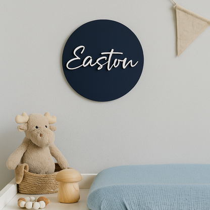 Personalised 3D Round Acrylic Name Sign
