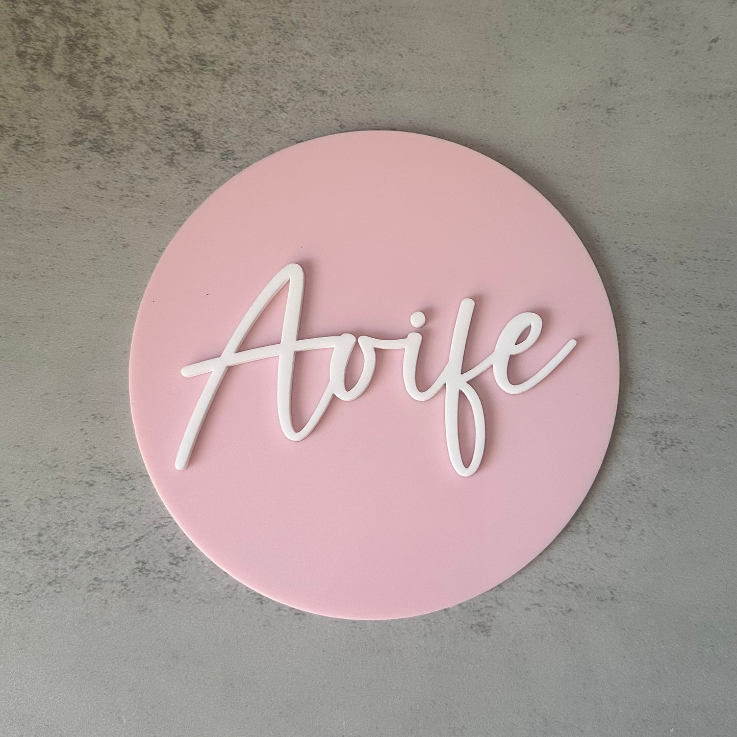 Personalised 3D Round Acrylic Name Sign | Multiple Sizes