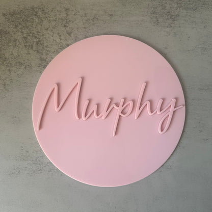 Personalised 3D Round Acrylic Name Sign | Multiple Sizes