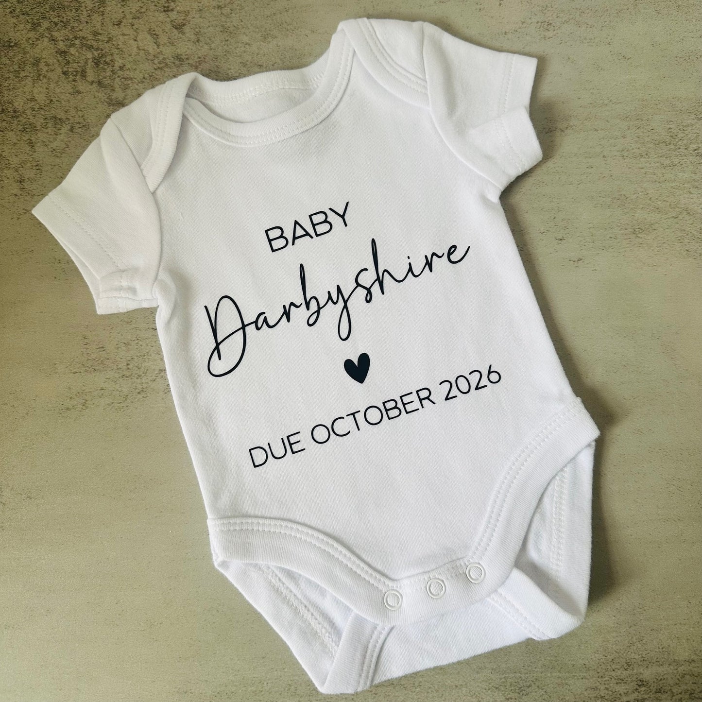 Personalised Name & Due Date | Baby Onesie
