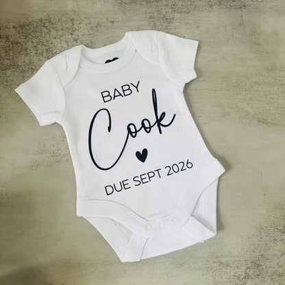 Personalised Name & Due Date | Baby Onesie