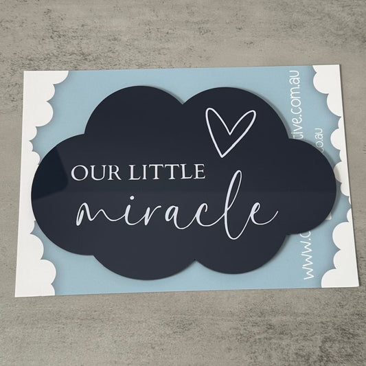 Our Little Miracle - Cloud-Shaped Pregnancy Announcement - Navy Denim (SALE)
