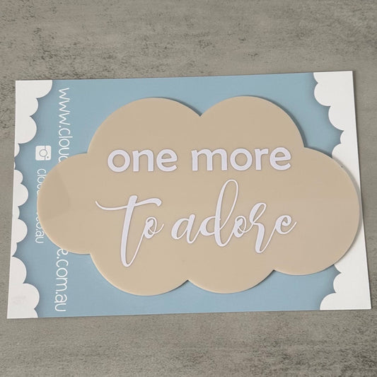 One More To Adore - Cloud-Shaped Pregnancy Announcement - Beige (SALE)