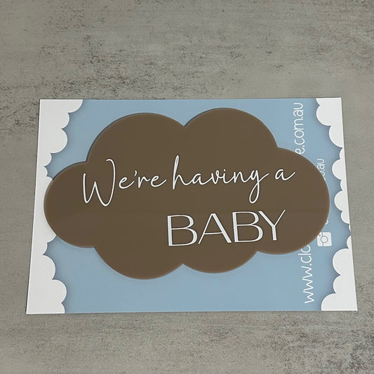 We're Having A Baby!  Cloud-Shaped Pregnancy Announcement - Coffee (SALE)