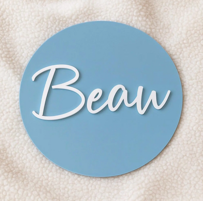 Personalised 3D Round Acrylic Name Sign | Multiple Sizes