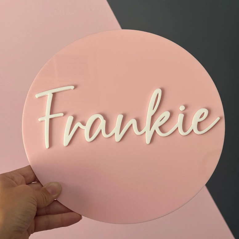 Personalised 3D Round Acrylic Name Sign | Multiple Sizes