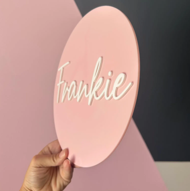 Personalised 3D Round Acrylic Name Sign | Multiple Sizes
