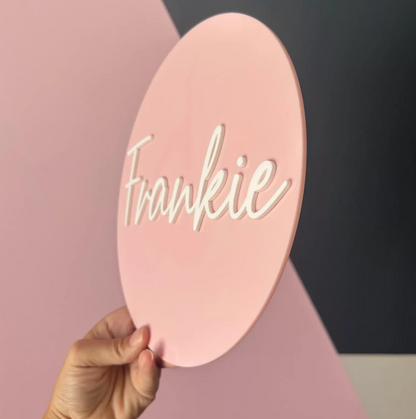 Personalised 3D Round Acrylic Name Sign | Multiple Sizes