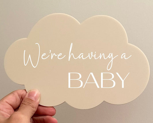 We're Having A Baby! Cloud-Shaped Pregnancy Announcement