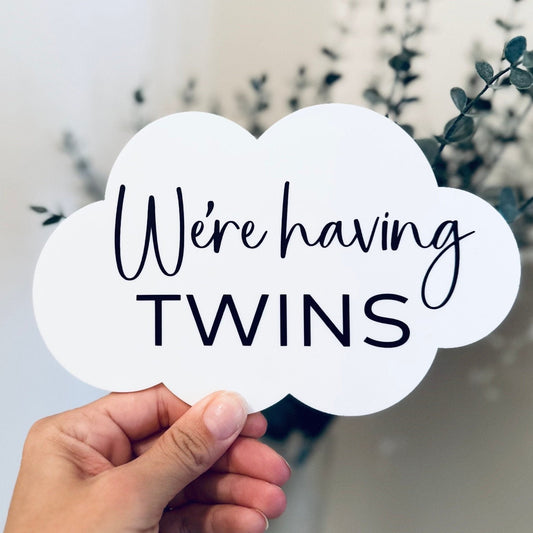 We're Having Twins - Cloud-Shaped Pregnancy Announcement