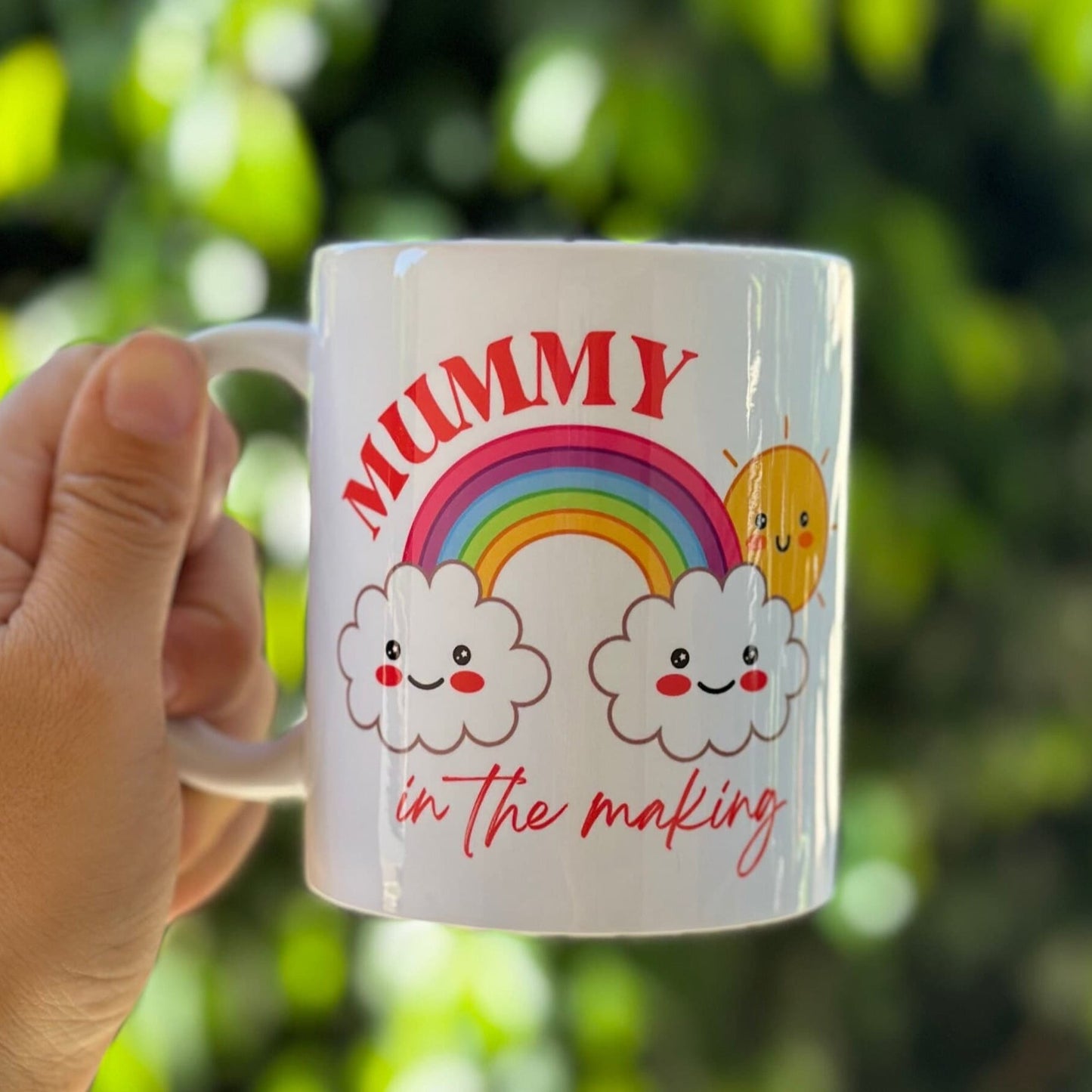 Mummy in The Making 11oz ceramic mug, fertility journey gift, infertility gift, IVF gift, rainbow mug, pregnancy gift, mama in the making