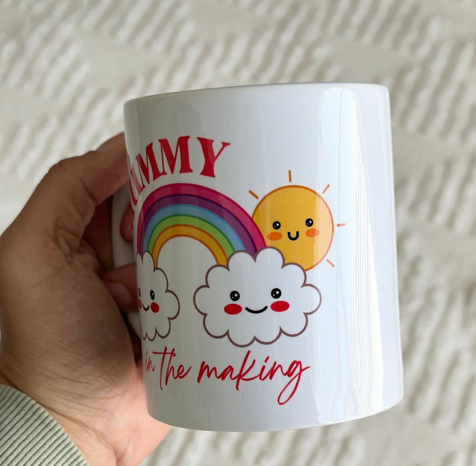 Mummy in The Making 11oz ceramic mug, fertility journey gift, infertility gift, IVF gift, rainbow mug, pregnancy gift, mama in the making
