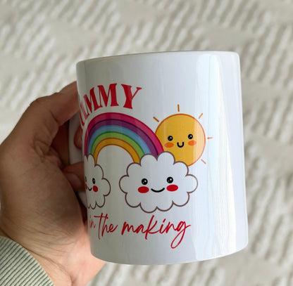 Mummy in The Making 11oz ceramic mug, fertility journey gift, infertility gift, IVF gift, rainbow mug, pregnancy gift, mama in the making