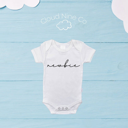 Newbie onesie, birth announcement bodysuit, new baby announcement, custom newborn reveal, baby shower gift, newborn gift, coming home outfit