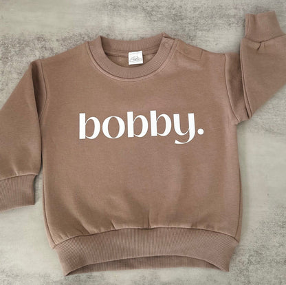 Custom baby name sweatshirt, personalised kids sweater, toddler name jumper, toddler kids baby birthday outfit, baby shower gift