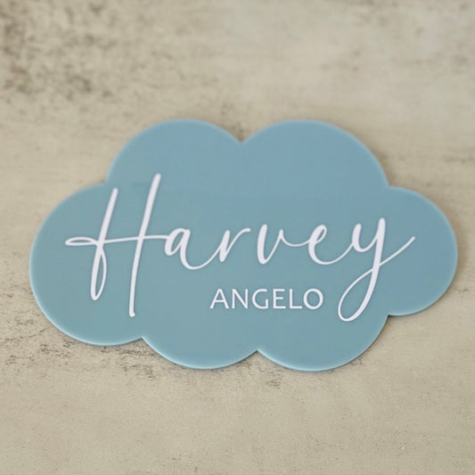 Cloud-Shaped Name Announcement Plaque