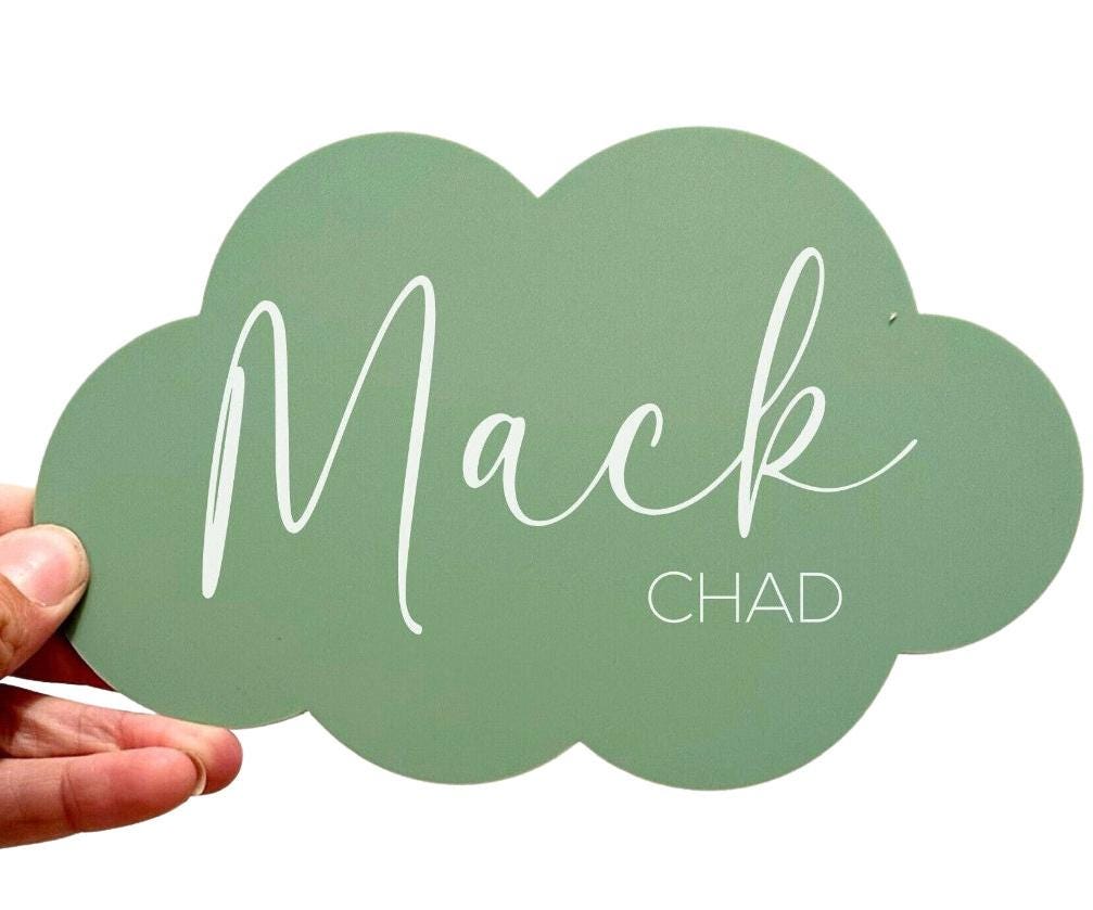 Cloud-Shaped Name Announcement Plaque