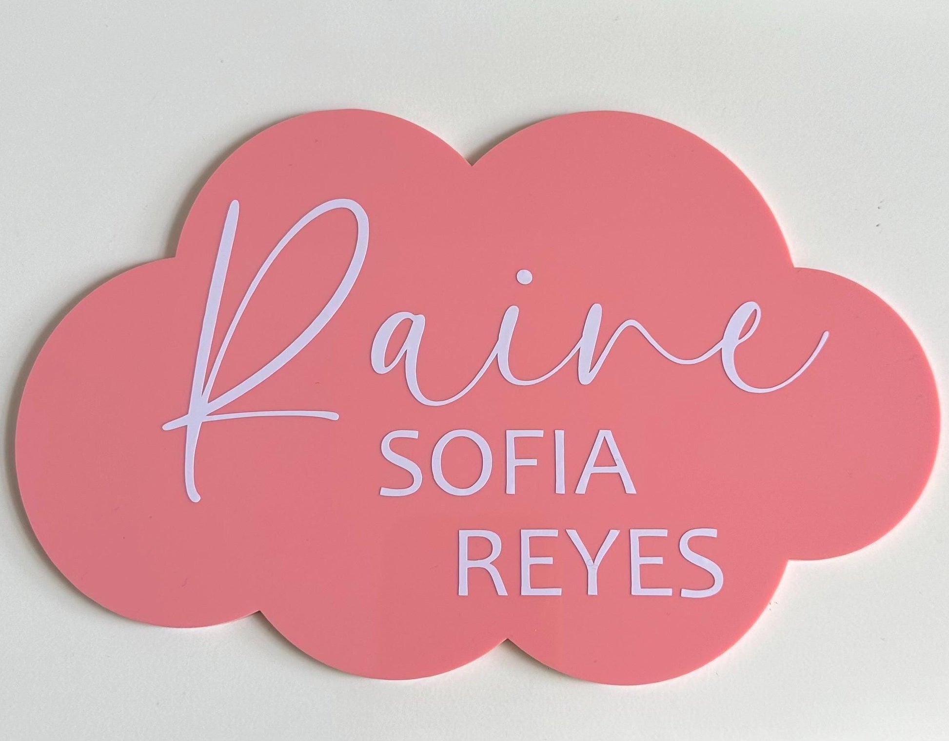 Cloud-Shaped Name Announcement Plaque