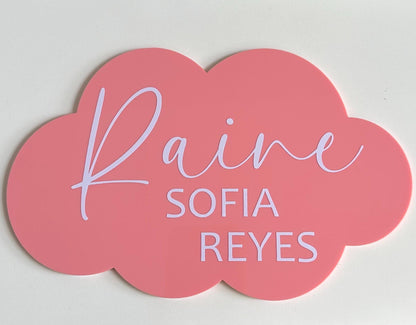 Cloud-Shaped Name Announcement Plaque