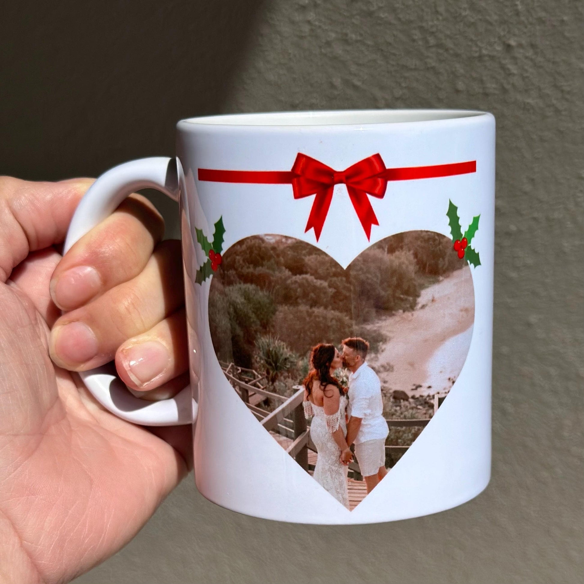 Personalised Christmas Photo Mug 11oz, Custom Xmas Photo Mug, Husband Wife Christmas Gift, Kris Kringle Gift, Secret Santa Present, Work Mug