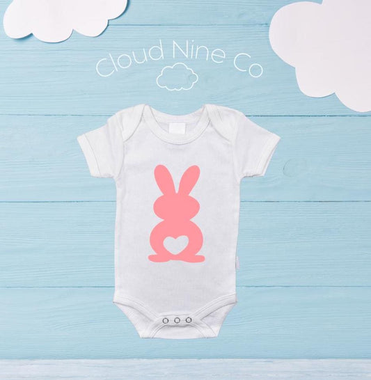 Easter Bunny coloured rabbit baby bodysuit, easter newborn onsie, 2025 easter gift, my 1st easter romper, babies first easter outfit idea