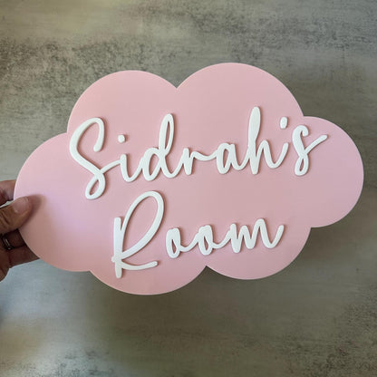 3D Name Cloud-Shaped Plaque | Multiple Sizes