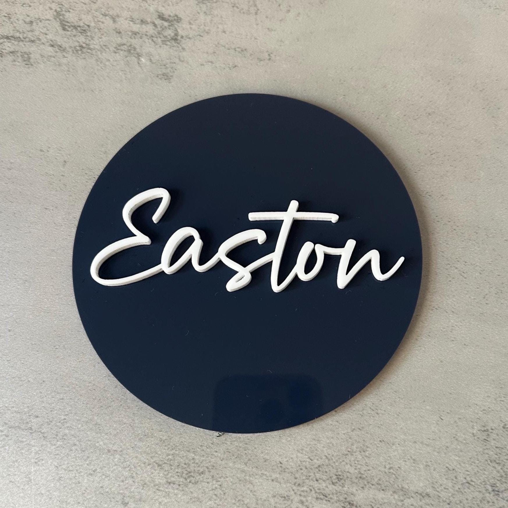 Personalised 3D Acrylic Name Sign | Childrens Bedroom Door Plaque | Kids Nursery Room Wall Decor | Double Layer Round Sign 15cm 20cm 25cm