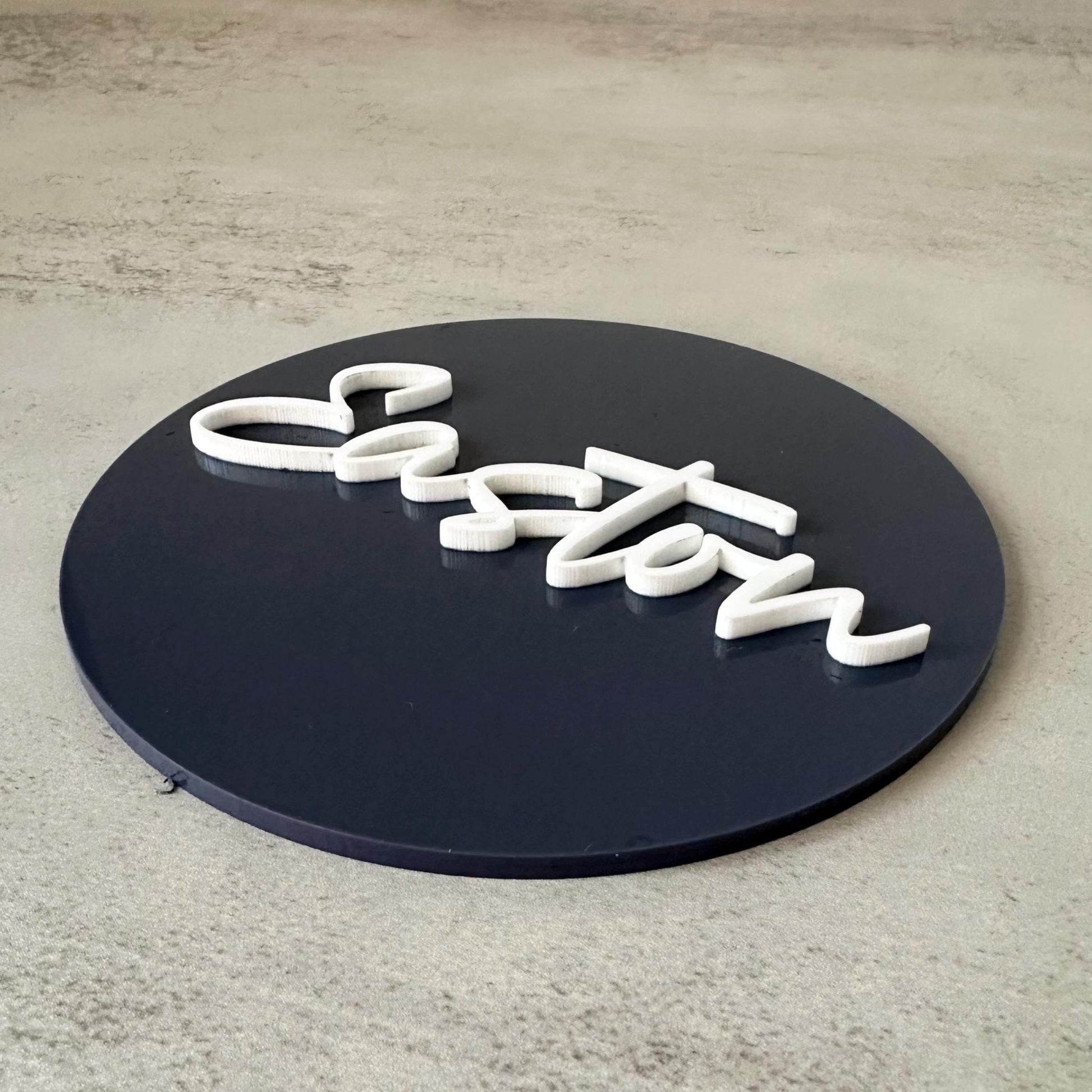 Personalised 3D Acrylic Name Sign | Childrens Bedroom Door Plaque | Kids Nursery Room Wall Decor | Double Layer Round Sign 15cm 20cm 25cm