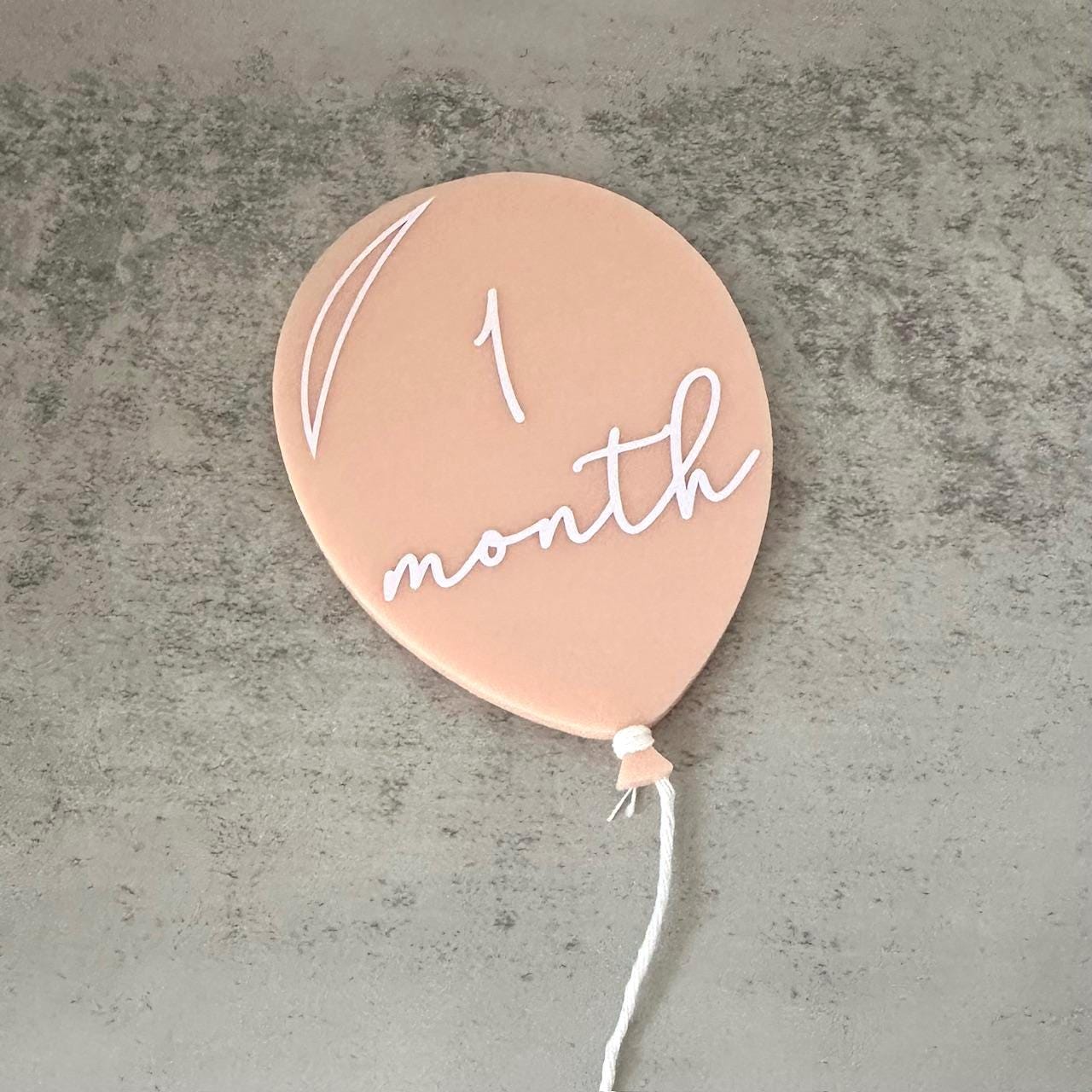 Balloon Monthly Milestone Discs Set | Balloon-Shaped Baby Photo Props | My First Year Set of 13 Acrylic Balloon Plaques