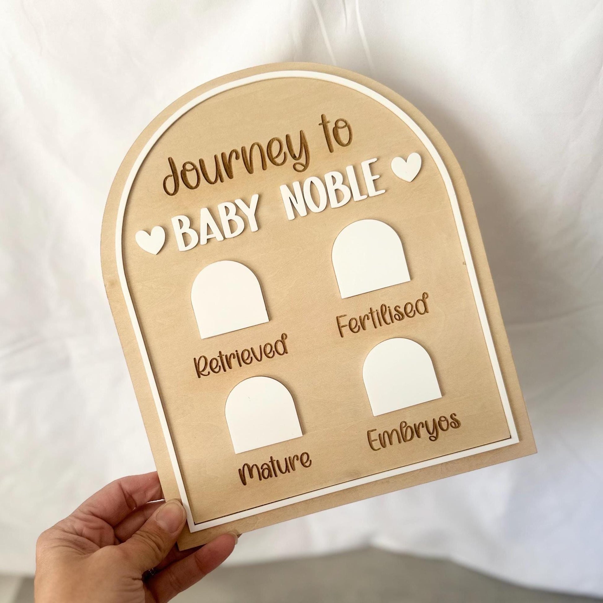 IVF Journey Milestone Board, Egg Retrieval & Embryo Tracker Sign with Dry Erase Marker, Personalised Fertility Gift, IVF Cycle Updates