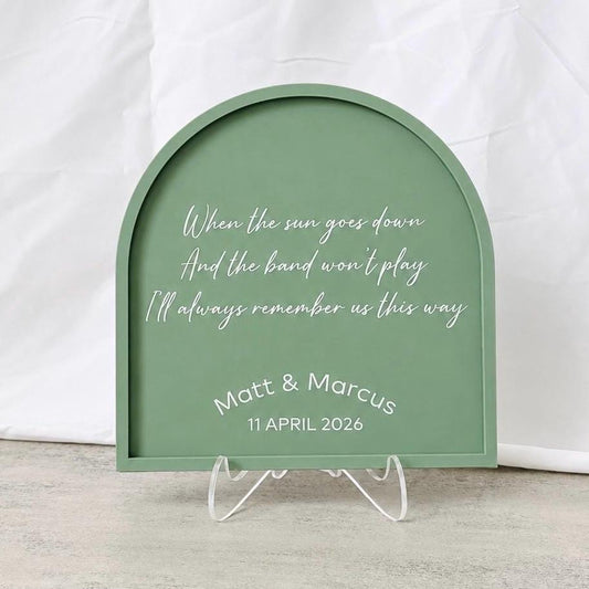 Personalised Wedding Song Lyrics Sign, Custom Acrylic Wedding Keepsake, First Dance Keepsake, Wedding Gift for Couple, Anniversary Gift