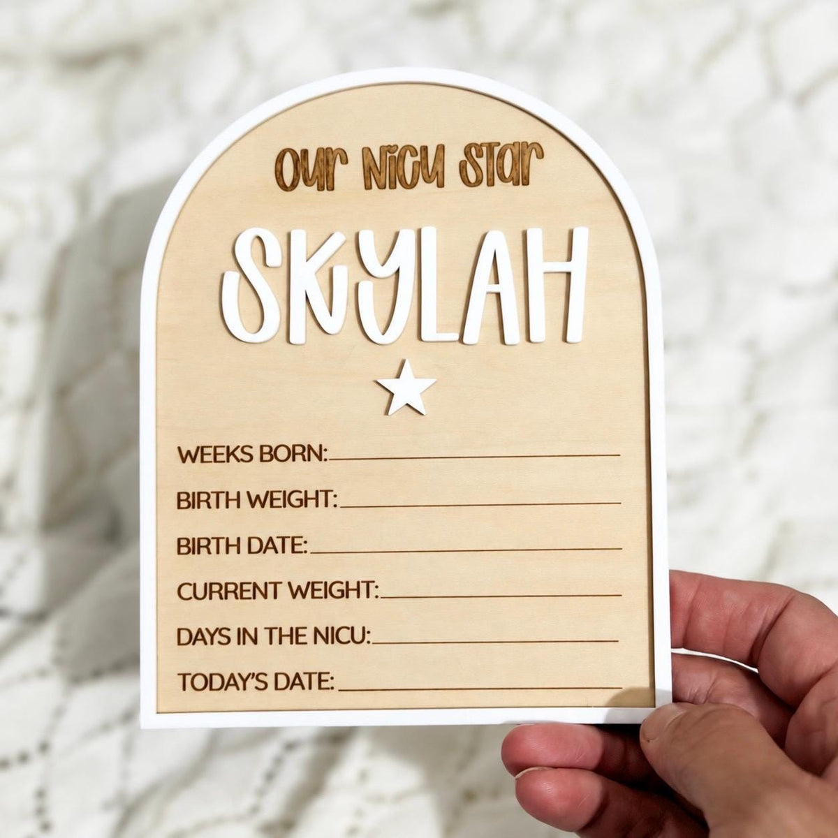 NICU Keepsake Bundle, Neonatal Graduate Plaque and Personalised Star Plaque, Premature Baby Milestone Gift, Preemie Baby Birth Details