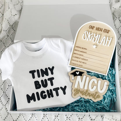 Tiny But Mighty Baby Bodysuit, Newborn Baby Girl Boy Gift, Preemie Baby Gift, Small Baby NICU Keepsake, Baby Shower Gift