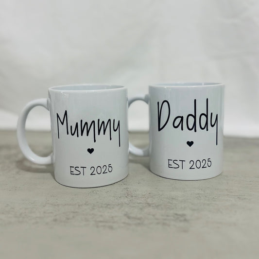 Mummy & Daddy EST 2025 Mug Set - 11oz mug (SALE)