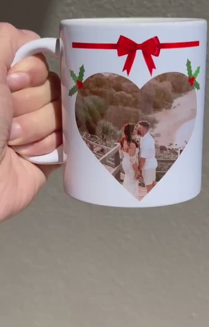 Personalised Christmas Photo Mug 11oz, Custom Xmas Photo Mug, Husband Wife Christmas Gift, Kris Kringle Gift, Secret Santa Present, Work Mug