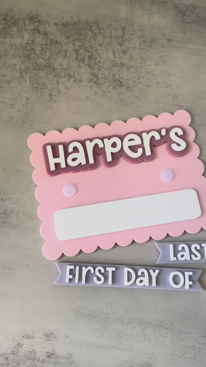 Mini Acrylic School Board | Scallop Rectangle