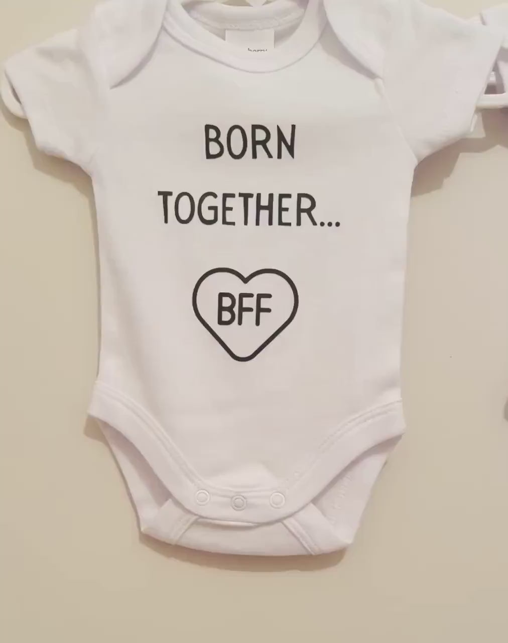 Born Together Friends Forever matching BFF bodysuits twin pregnancy announcement newborn outfit twin onesies besties gifts for twins