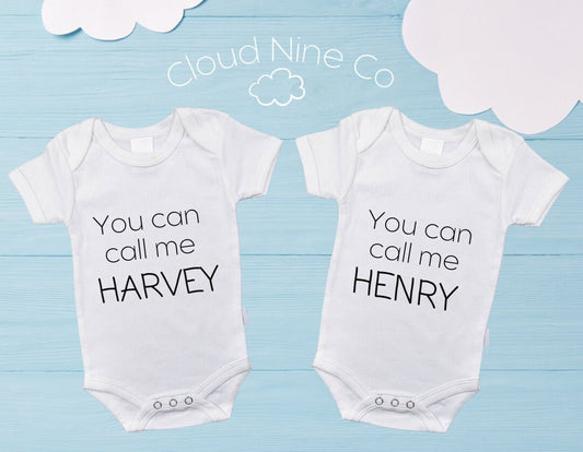 You Can Call Me... - custom matching twin bodysuit set