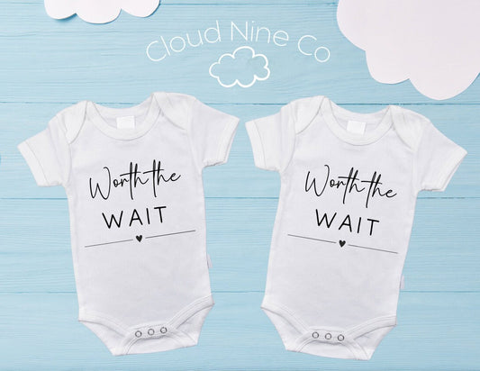 Worth The Wait - matching twin bodysuit set