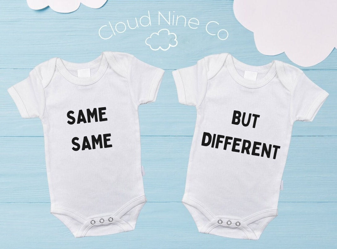 Same Same, But Different - matching twin bodysuit set