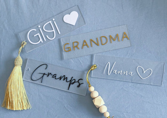 Personalised bookmark, custom acrylic bookmark, gift for mum, grandparent gift, bookmark with name, custom teachers gift, stocking filler
